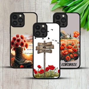 CASE FOR IPHONE SAMSUNG HUAWEI POPPY LEST WE FORGET GIFT REMEMBER ART HARD COVER - Picture 1 of 24