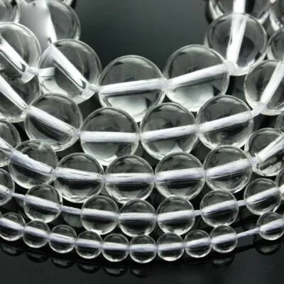 Klar Kristall Quarz Stein Perlen Runde gems Naturstein,1 Strang 4/6/8/10/12mm - Bild 1 von 3