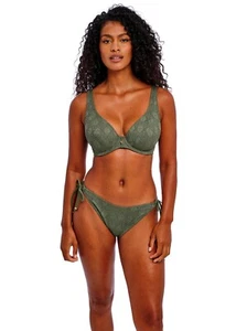 FREYA NOMAD NIGHTS SAGE UNDERWIRE HIGH APEX BIKINI TOP & HIGH LEG BRIEF 30F / 8F - Picture 1 of 1