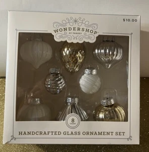 Target Wondershop Handcrafted Glass Ornament Retro Shapes Set 8 - Picture 1 of 6