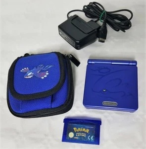 Console GBA Game Boy Advance Sp Pokémon Kyogre Edition + POKEMON ZAFFIRO ITA - Foto 1 di 12