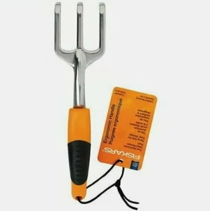 Fiskars Ergo Scratch Tool Garden Cultivator Heavy Duty Gardening Mini Rake  - Picture 1 of 5