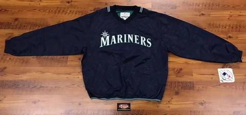 Vintage Seattle Mariners Majestic Pullover Jacket Men’s Large Old Stock READ Cover