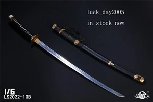 Espada de Metal Long San LS2022-10B Japón Samurai Katana Color Negro 1/6 - Imagen 1 de 4