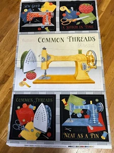 Fun Common Threads cotton Fabric Panel sewing / quilting - Picture 1 of 5