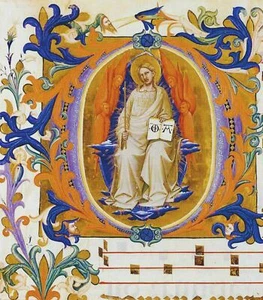 Illuminated Manuscript Canto Gregorian Counted Cross Stitch Chart Pattern - Picture 1 of 4