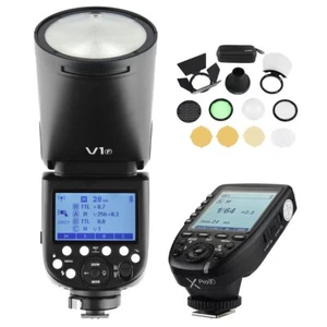 Godox V1F TTL HSS Rundkopf Blitz + XPro-F Auslöser für Fujifilm + AK-R1 Set - Bild 1 von 10