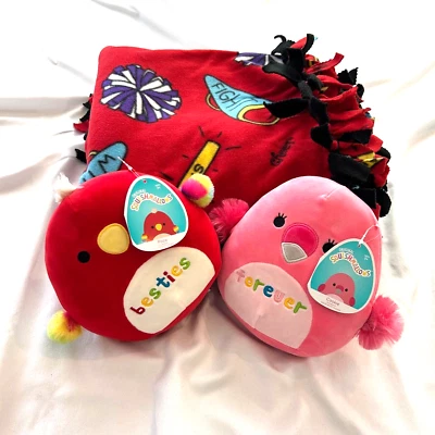 Handmade Soft Reversable Soft Tie Large Throw Blanket "School Spirit" 61" x 51" - Image 1 of 4