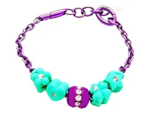 Morellato Colours 5 Drops Rubber Bracelet With Purple Crystals - Picture 1 of 2