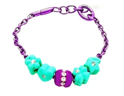 Bracciale Componibile Morellato Colours 5 Drops In Gomma Con Cristalli Viola - Immagine 1 di 2