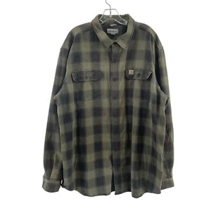 Camisa con botones Carhartt Hubbard de franela 2XL de algodón tostado manga larga para hombre - Imagen 1 de 4