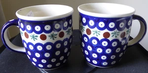 2 tazas de café de cerámica polaca de 12 oz. de Zaklady Boleslawiec Polonia Usado en Excelente Condición - Imagen 1 de 12