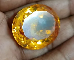 77.25 Ct Natural Wonderful Cambodia Zircon YELLOW Oval Shape Loose Gemstones - Picture 1 of 7