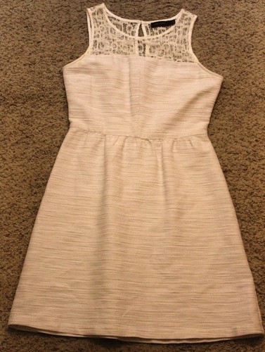 OFF WHITE The Limited Lace Top Dress Size 6 Off White Cream Knee Length Dress EUC