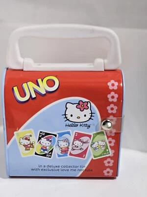 Hello Kitty UNO Deluxe Collector Tin Game, 2003 Sanrio, Complete No Instructions - Image 1 of 4
