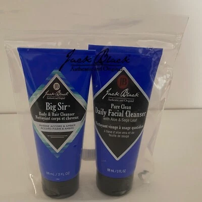 JACK BLACK  Pure Clean Daily Facial Cleanser & Big Sir Body & Hair Cleanser Set - Image 1 of 3