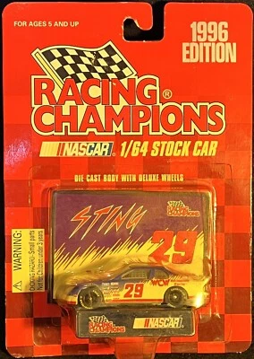RACING CHAMPIONS 1996 Edition NASCAR STING WCW Wrestling #29 Diecast Car on Card - Image 1 of 2
