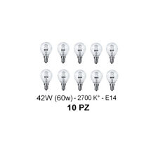 10 Lampada/Lampadina alogena a risparmio energetico 42W (60W) E14 Sfera Cilvani
