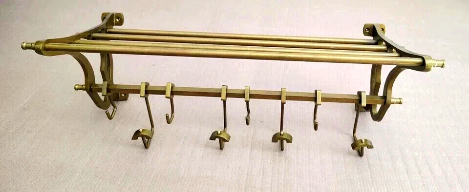 Portaequipajes francés tren montado en la pared de lujo vintage Foto 1 de 4