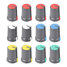 12Pcs Potentiometer Volume Control Knob Cap Multicolors 6mm Shaft 12mm x 17mm