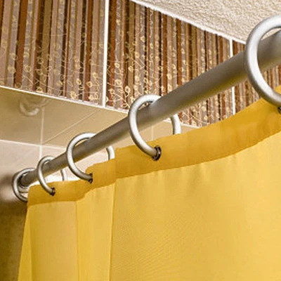 Extra Spesso Anodizzato Tenda Asta Cromato Opaco Argento 140-250 CM con Morsetto - Immagine 1 di 2