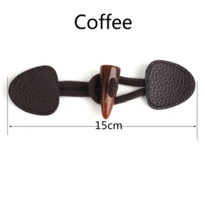 10 X Horn Toggle Buttons Coat Sewing Fastener Knitwear Jacket Duffle Craft Retro - Picture 1 of 14