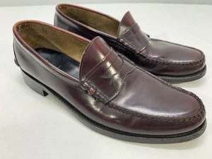 VTG Johnston & Murphy Aristocraft Burgundy Leather Penny Loafer Mens 12 A USA - Picture 1 of 12
