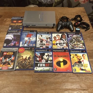 Paquete de controlador y juegos de consola Sony PlayStation 2 SCPH-50003 plateado - Imagen 1 de 10