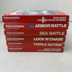 Lot of 6 Intellivision Mostly Complete Games w/ Manuals Overlays Vintage 1980s
