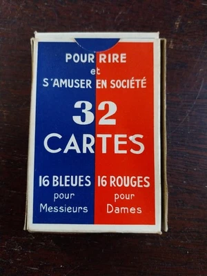 JEU DE CARTES ANCIEN LA GRIVOISE JEU COQUIN 32 CARTES POUR MESSIEURS ET DAMES - Photo 1/4