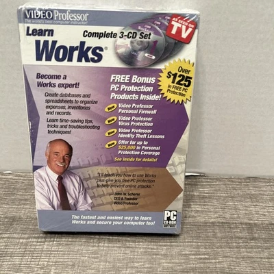 Video Professor Learn Works 3 CD Set PC Software P036WK (SEALED) - Image 1 of 2