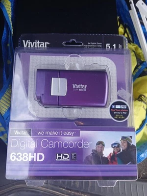 Vivitar DVR 638HD Digital Camcorder Video Camera Purple new - Image 1 of 4