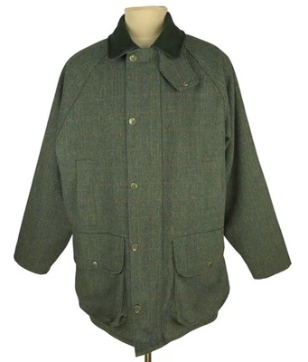 Hoggs of Fife Mens Green Wool Blend Hunting Shooting Tweed Jacket Coat Size XL - Image 1 of 4