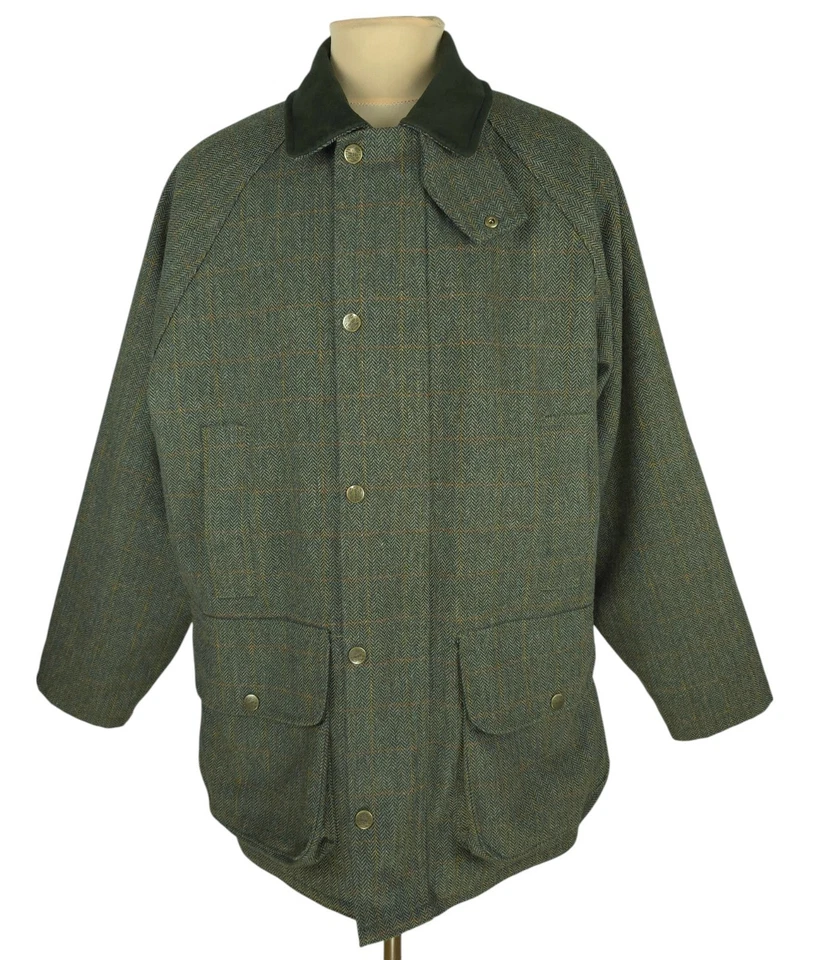 Hoggs of Fife Mens Green Wool Blend Hunting Shooting Tweed Jacket Coat Size XL - Image 1 of 4