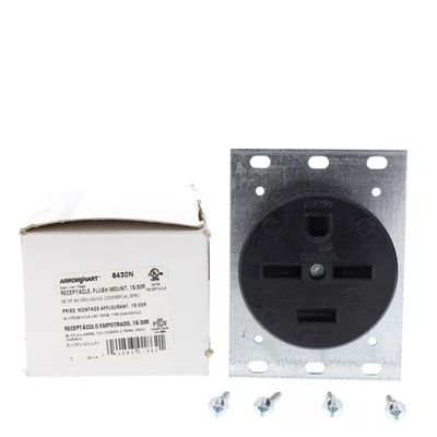 Cooper Receptacle Dryer Oven Range Stove Straight Blade 15-30R 30A 3Ø 250V 8430N - Image 1 of 4