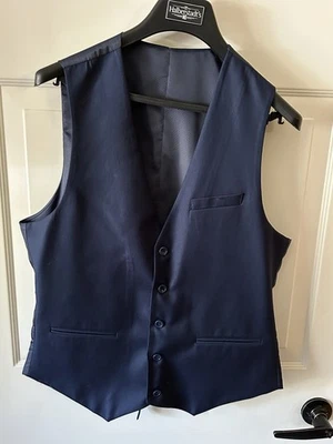 NEW Caravelli Men’s Dress Vest 40R Adjustable At Mid-Waist Back In Midnight Blue - Image 1 of 4