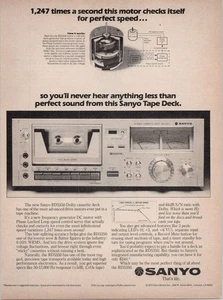 Sanyo RD5350 Dolby Cassette Deck Vintage 1978 Print Ad Audio Tech - Picture 1 of 1