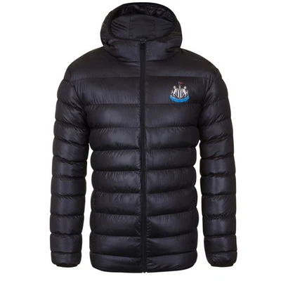 Newcastle United F.C. Mens Quilted Jacket Hooded Winter Coat Adults Official Foo - Image 1 of 4