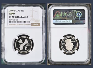 2009 S Silver Proof Quarter Guam Coin NGC PF70 PF 70 Ultra Cameo, Top Pop 4K - Picture 1 of 1