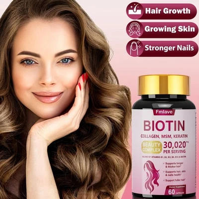 Complejo capilar Fmlave - Suplemento capilar de biotina y vitamina B para mujeres y hombres - Salud Foto 1 de 4