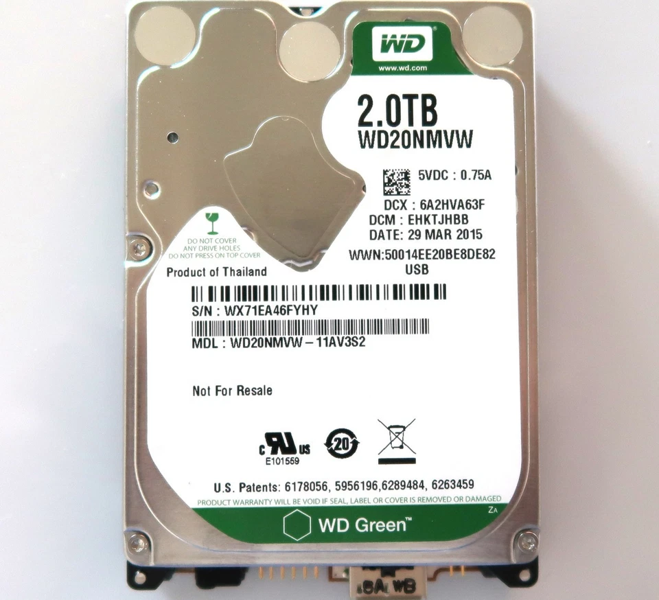 WD WD20NMVW-11AV3S2 DCM:EHKTJHBB (WX71) Thailand 2000gb USB 03.2015 - Image 1 of 1