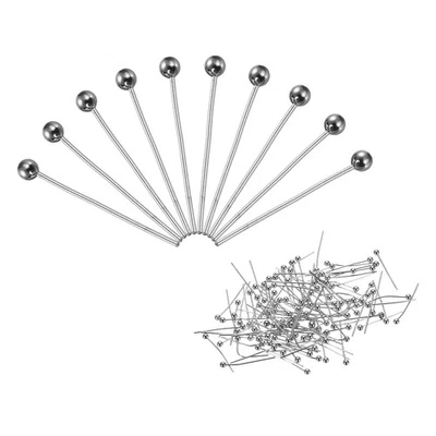 200 piezas pasadores de cabeza de bola de oro blanco pasadores de cabeza de alambre de 16 mm latón calibre 24 Foto 1 de 4