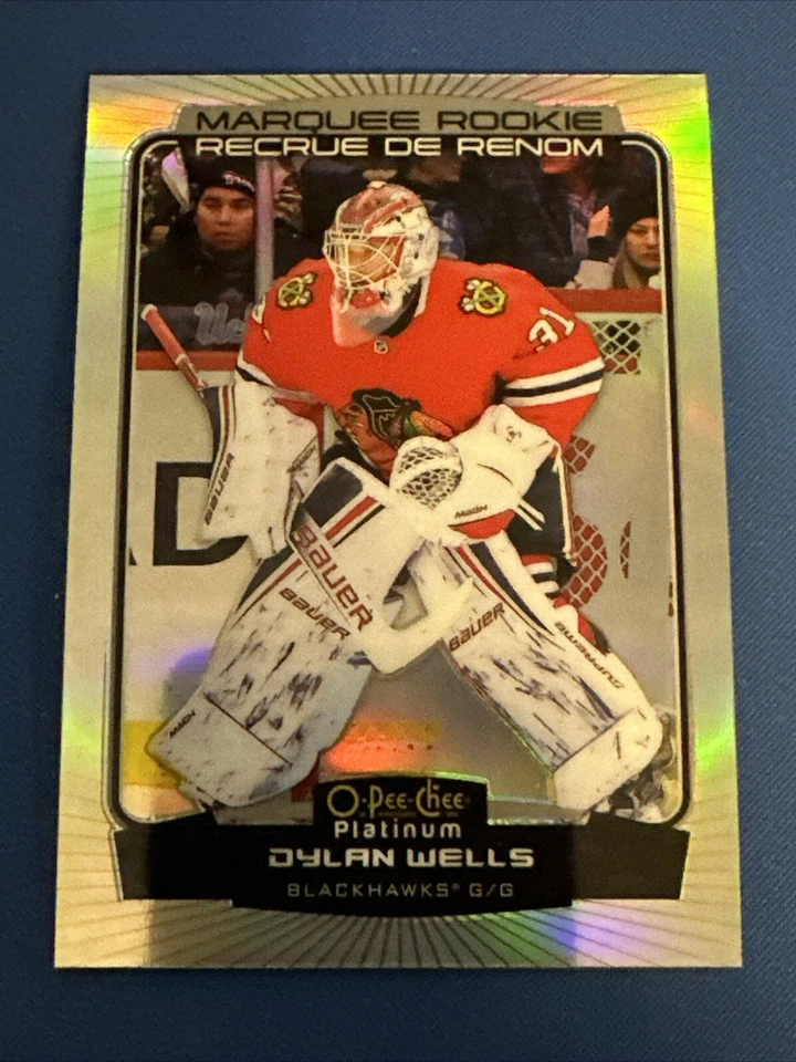 2022-23 O Pee Chee Platinum Marquee Rookie Rainbow 279 Dylan Wells Blackhawks - Image 1 of 2