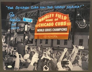 Pat Hughes Chicago Cubs HOF 2023 WS 2016 Final Call Signed Auto 16x20 Photo JSA - Picture 1 of 5