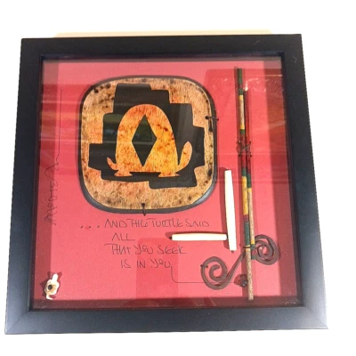 Conjunto de arte 3D Morten Mort Fadum medios mixtos tortuga fetiche tribal firmado Foto 1 de 4