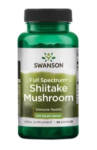 Swanson Premium Full Spectrum Shiitake hongo 500 mg 60 cápsulas - Imagen 1 de 1