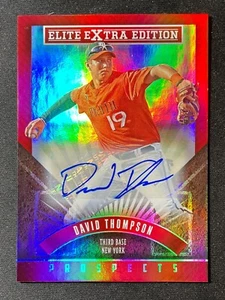 DAVID THOMPSON 2015 Panini Elite Extra Edition Red Refractor Auto New York Mets - Picture 1 of 2