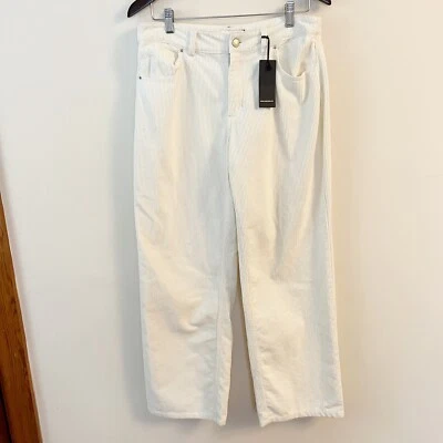 Pantalones de pana Forever 21 pierna recta talla grande color vainilla blanco roto NUEVO Foto 1 de 4