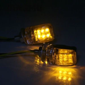 4X 6LED Black Micro Mini Tiny Small Indicators Turn Signals Motorcycle MotorBike - Picture 1 of 6