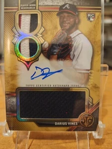 2024 Topps Triple Threads- Darius Vines Player Worn Rookie Patch Auto RARE 02/35 - Picture 1 of 3